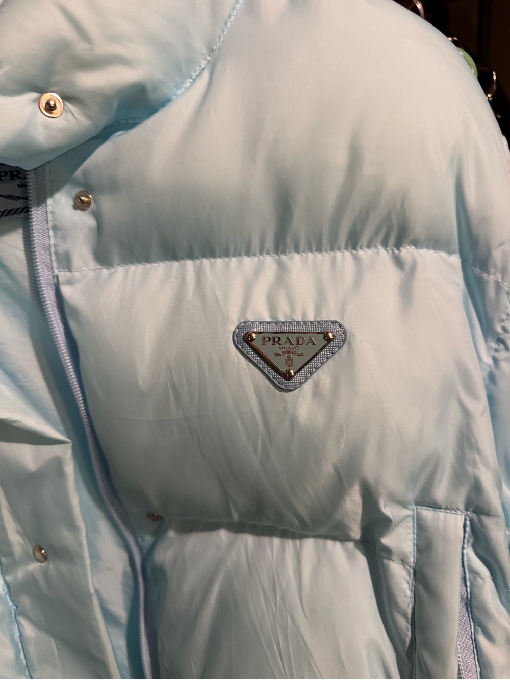 Cropped Light Blue Puffer Jacket - Picture 5 of 7